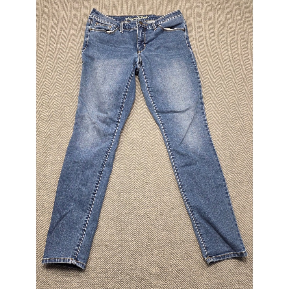 Universal Thread Women Mid Rise Skinny Jean Blue Medium Wash 6/28R Stretch Denim